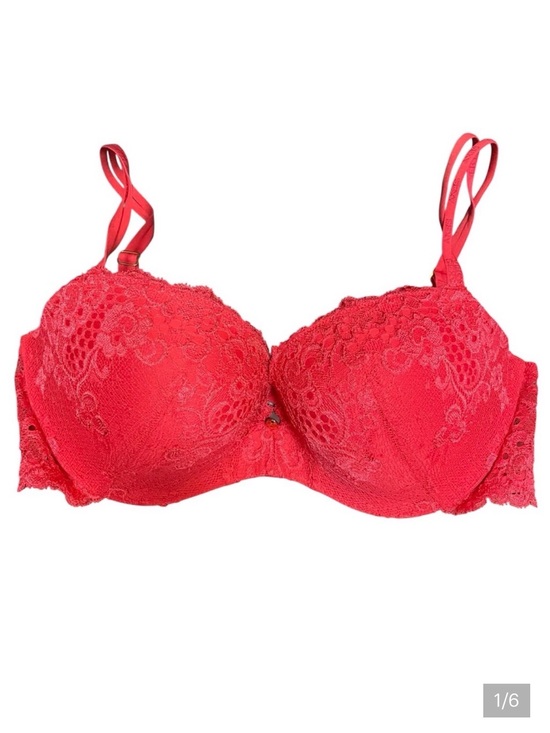 Victoria's Secret Other - Victoria’s Secret Red Lace Padded Demi Bra